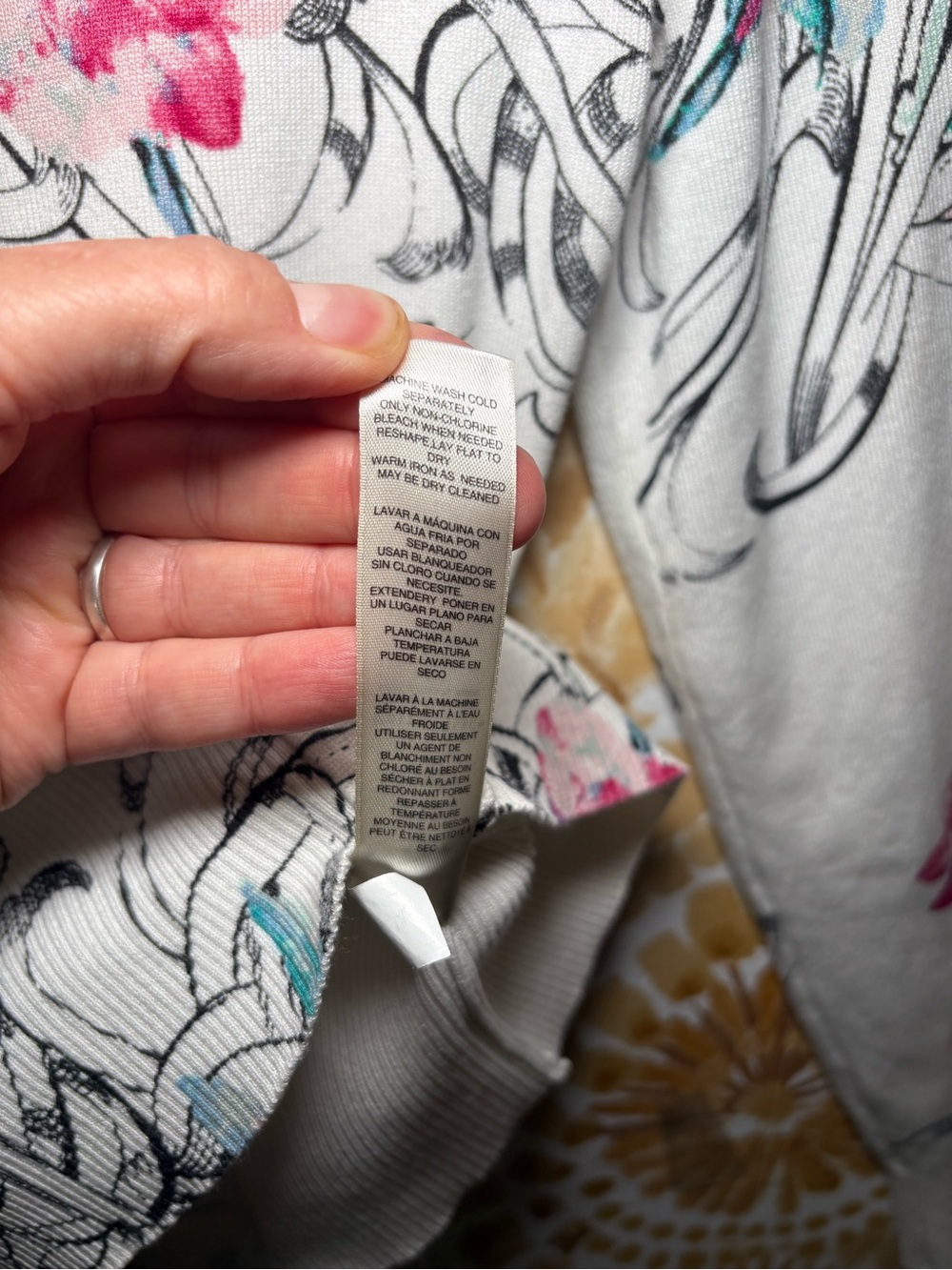 White House Black Market Floral Cardigan | Lightweight Button Front Sweater - Picture 5 of 12